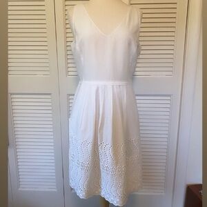 J. Crew Sleeveless V-Neck eyelet dress
